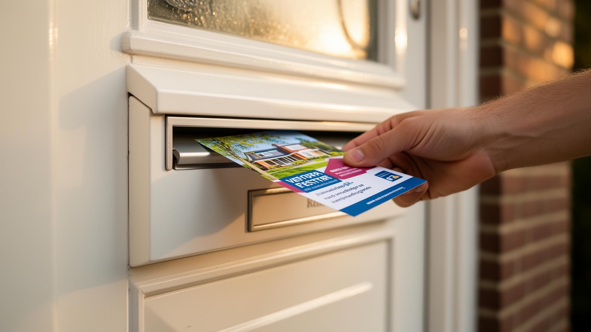 Flyer wordt in een brievenbus gedaan